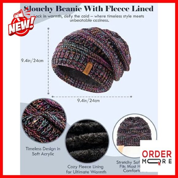 Winter Beanie Scarf Gloves Set, Touchscreen, Slouchy Hat, Long Scarf main image 4